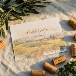 Toskanische Weinberg-Hochzeit Italienische Lands RSVP Karte