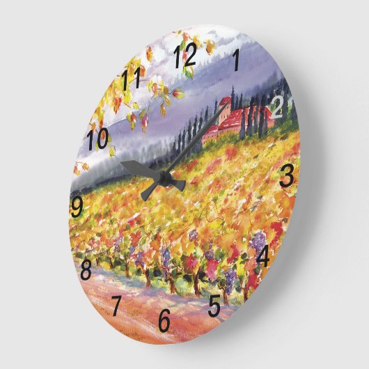 Toskanische Weinberg-Wanduhr Große Wanduhr (Winkel)