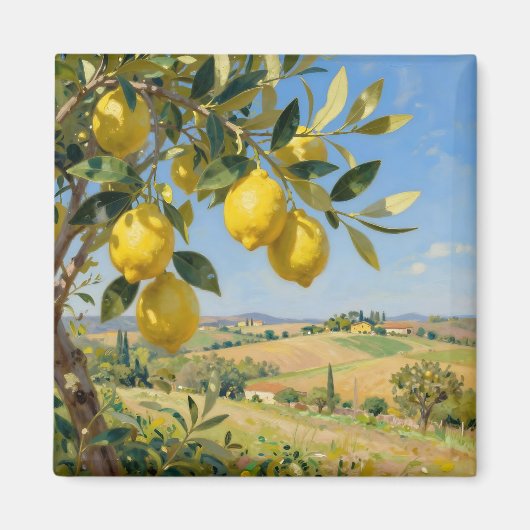Toskanische Zitronenbaumlandschaft Magnet (Vorne)