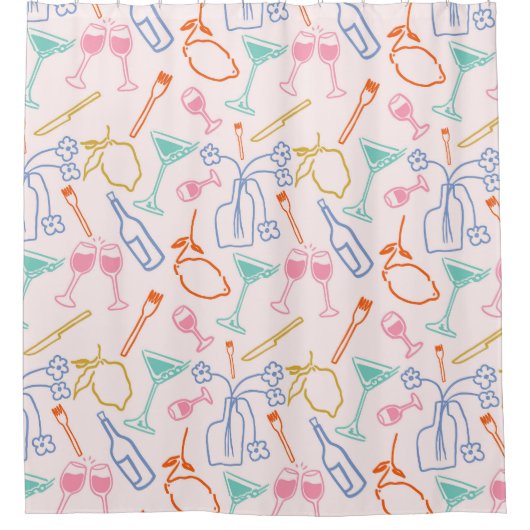 toskanischer Abend Duschvorhang (Vorderseite)