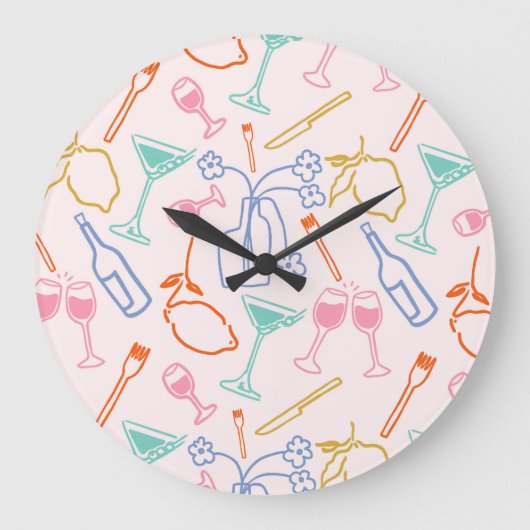 toskanischer Abend Große Wanduhr (Vorderseite)