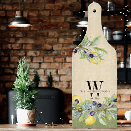 Toskanischer Lemons Olives Küche Schneidebrett