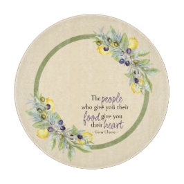 Toskanischer Lemons Olives Runde Küche Schneidebrett