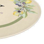 Toskanischer Lemons Olives Runde Küche Schneidebrett (Ecke)