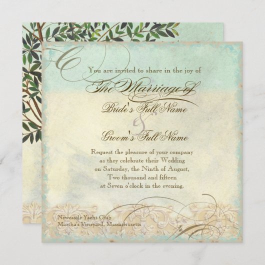 Toskanischer Olivenbaum im Swirl - Einladung zur H (Vorne/Hinten)