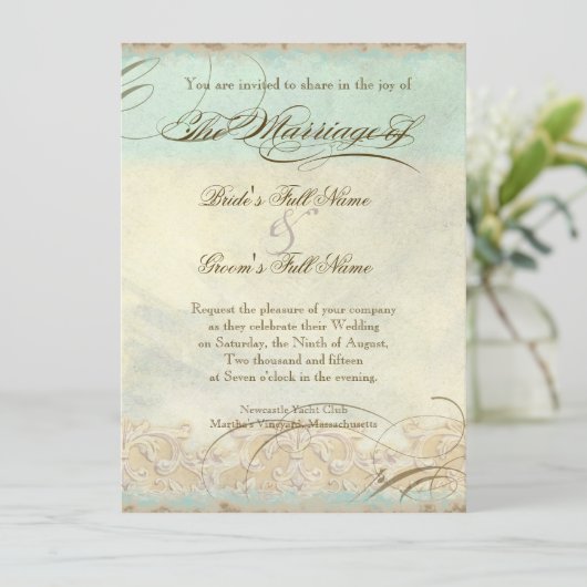 Toskanischer Olivenbaum im Swirl - Einladung zur H (Stehend Vorderseite)