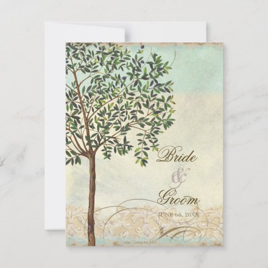 Toskanischer Olivenbaum im Swirl - Reaktion auf Ho RSVP Karte (Rückseite)