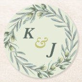 Toskanischer Olivengarten Runder Pappuntersetzer (Vorderseite)