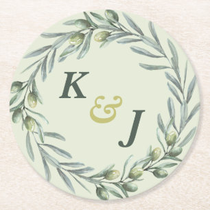 Toskanischer Olivengarten Runder Pappuntersetzer