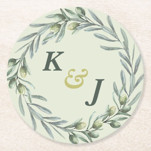 Toskanischer Olivengarten Runder Pappuntersetzer (Vorderseite)