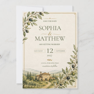 Toskanischer Olivenhain Hochzeit Save The Date | I