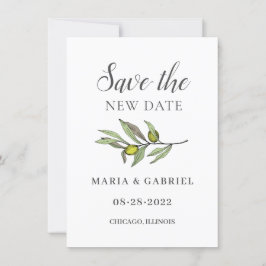 Toskanischer Olivenzweig. Botanischer Hochzeitwech Save The Date