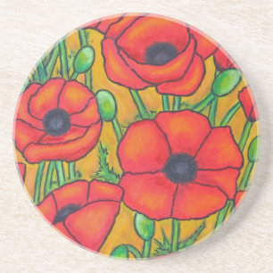 Toskanischer Poppies Untersetzer von Lisa Lorenz