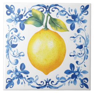 Toskanischer rustikaler mediterraner blauer Zitron Fliese