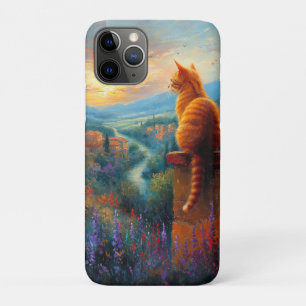 Toskanischer Sonnenuntergang mit einer Ingwerkatze Case-Mate iPhone Hülle