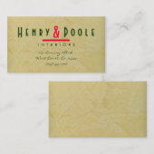 Toskanischer Sun Interior Designer Visitenkarten 0 Visitenkarte (Vorne/Hinten)