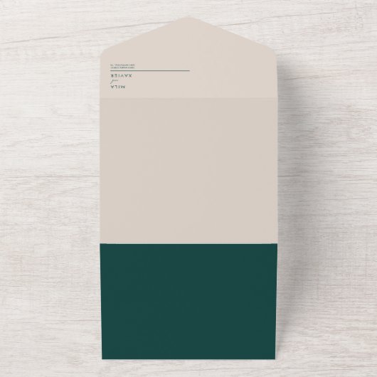 Toskanischer Verde | Moderne Minimalistische Hochz All In One Einladung (Außenbereich)