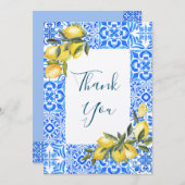 Toskanischer Wasserfarben mit Lemon Danke Karte (Vorne/Hinten)