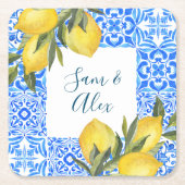 Toskanischer Wasserpark mit Lemon Rechteckiger Pappuntersetzer (Vorderseite)