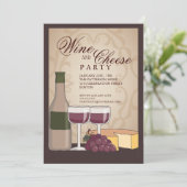 Toskanischer Wein und Käse Party Einladung der Ver (Stehend Vorderseite)