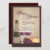 Toskanischer Wein und Käse Party Einladung der Ver (Vorne/Hinten)