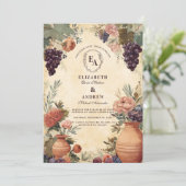 Toskanischer Weinberg Rustikale Feier Einladung (Stehend Vorderseite)