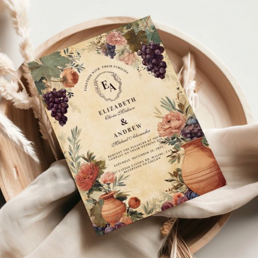 Toskanischer Weinberg Rustikale Feier Einladung