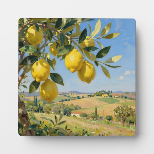 Toskanischer Zitronenbaum Landschaft Fotoplatte (Vorderseite)