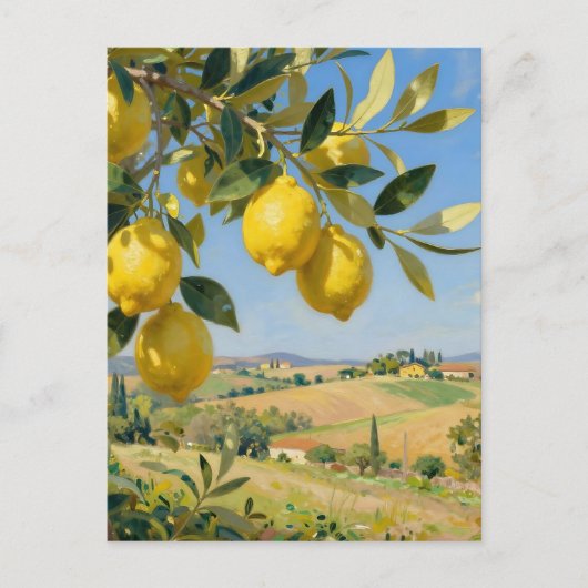 Toskanischer Zitronenbaum Landschaft Postkarte (Vorderseite)