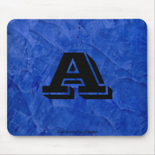 Toskanisches Blau Faux-Finish-Monogramm Mousepad