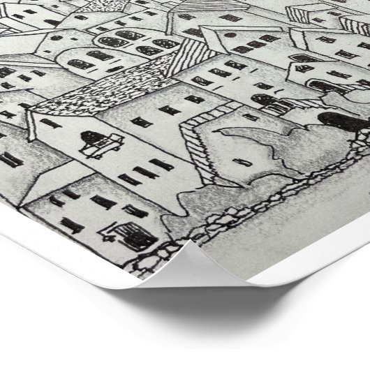 Toskanisches Dorf Poster (Ecke)