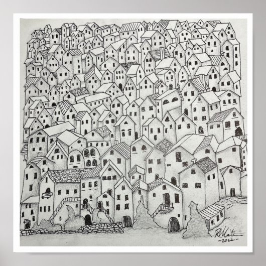 Toskanisches Dorf Poster (Vorne)