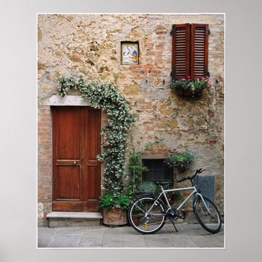 Toskanisches Fahrrad, Pienza Fotografie Print oder Poster (Vorne)