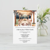 Toskanisches Land Hochzeit im Freien Italienischer Einladung (Stehend Vorderseite)
