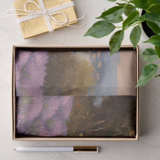 Toskanisches Lavendelfeld mit Entdeckungsseite der Seidenpapier (Geschenk)