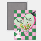 Toss Herzmagnet in Pink & Green Magnet (Vorderseite/Rückseite)