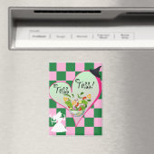 Toss Herzmagnet in Pink & Green Magnet (In Situ (Geschirrspüler))