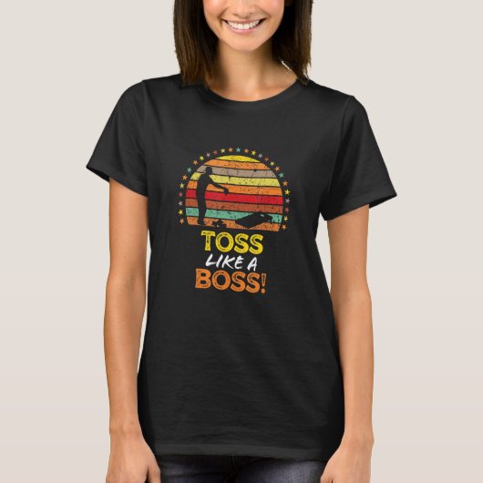 Toss Like A Boss  Cornhole Bags Quote Graphic T-Shirt (Vorderseite)