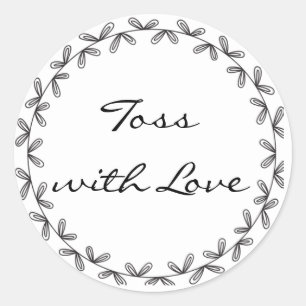 Toss mit Liebe-Aufkleber Runder Aufkleber