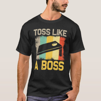 Toss wie ein Boss Bean Beutel Retro Maisloch Spiel T-Shirt