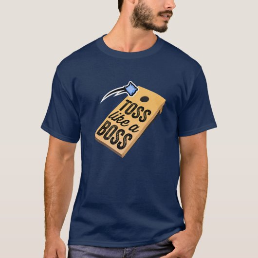 Toss wie ein Boss, lustiges Cornhole Turnier für d T-Shirt (Vorderseite)