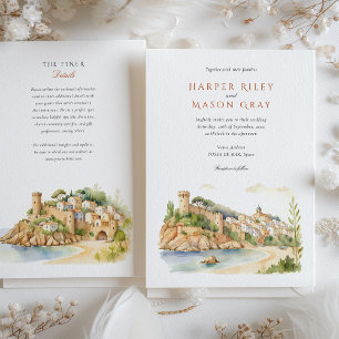 Tossa de Mar Spain Wedding Einladung