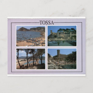 Tossa de Mar Vintage Strand und Burg Multiview Postkarte