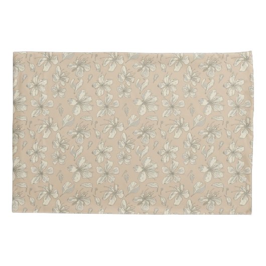 Tossblüten auf hellbeige - nahtloses Muster Kissenbezug (Rückseite)