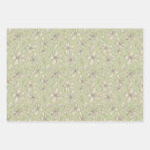 Tossed Blüten auf Olive Green - nahtloses Muster. Geschenkpapier Set (Vorderseite)