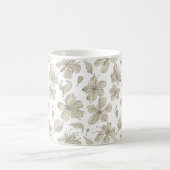 Tossed Blüten transparent - nahtlos Muster. Kaffeetasse (Mittel)