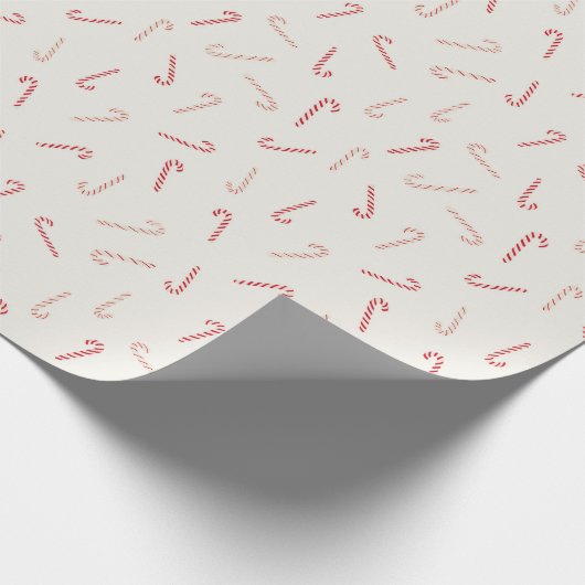 Tossed Candy Canes rot-weiß Moderne Weihnachten Geschenkpapier (Ecke)
