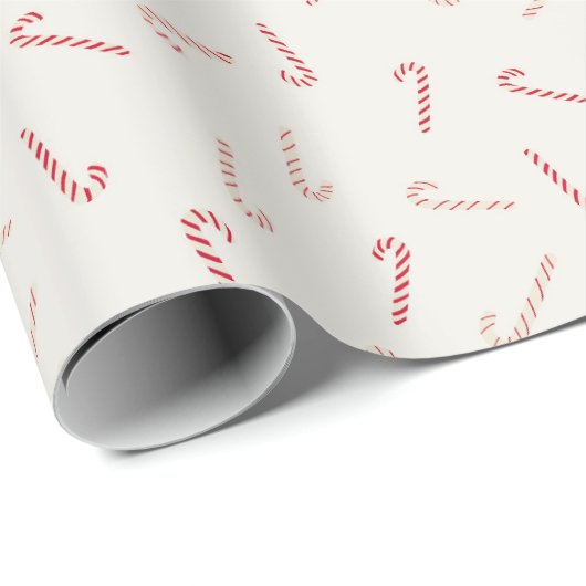 Tossed Candy Canes rot-weiß Moderne Weihnachten Geschenkpapier (Rolleneckpunkt)