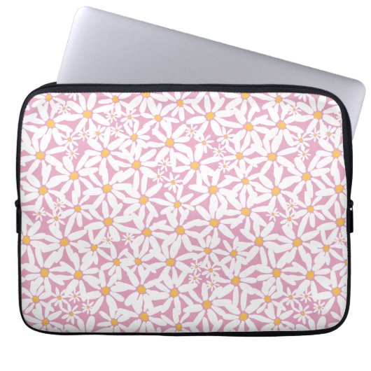 Tossed Daisy - Pink Electronics Bag Laptopschutzhülle (Vorderseite)