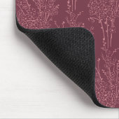 Tossed Floral Silhouette Botanical | Deep Burgundy Mousepad (Ecke)